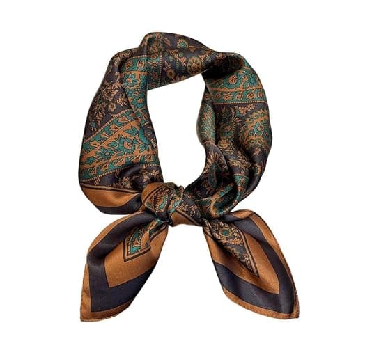 JERLA 100% Pure Mulberry Silk Square Scarf for Hair-27''x27'' Women Men Natural Silk Neckerchief Headscarf - Image 1