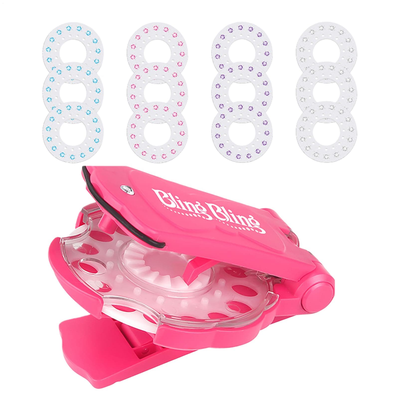 Hair Gem Stamper Kit with 180 Colorful HairGems– Fun and Easy-to-Use HairAccessory Machine for Kids for Girls’ Parties, Birthdays, and Creative Hair Styling Adventures - Image 1