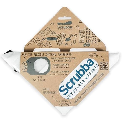 Scrubba Untouched Wash Bag - Portable Washing Machine - Eco-Friendly Manual Washing Machine for Travel, Camping, Baby Clothes - Travel Essentials, Gift - use with Laundry Detergent, & Sheets - 5.3 oz. thumbnail 8