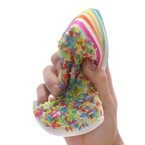 Anboor 5.8" Jumbo Slow Rising Kawaii Scented Rainbow Triangle Cake with Cheese Squishy Stress Relief Kid's Toys thumbnail 7