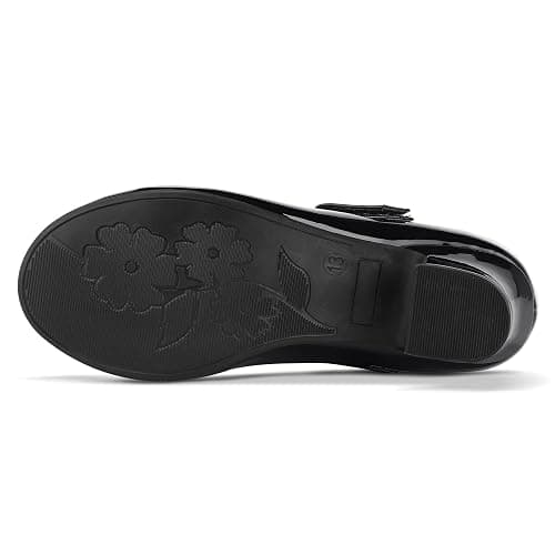 K KomForme Mary Jane Shoes with Low Heel Rhinestones Princess Flats Dress Pump Shoes for Little Kid/Big Kid thumbnail 6