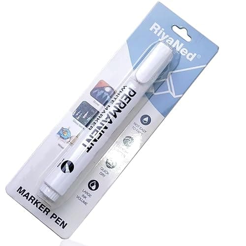 RiyaNed White Acrylic Pens,Waterproof Permanent Marker 2.0mm Quick-drying Suitable for ceramic, stone, canvas, metal, wood, glass, Easter eggs, Christmas decoration design painting. - Image 1