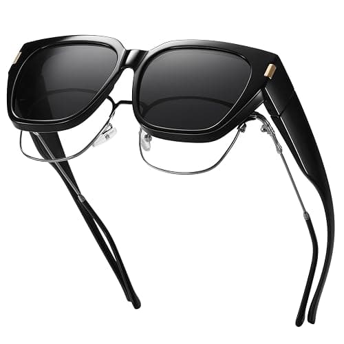 HAOLOTA Polarized Fit Over Glasses Sunglasses for Women Men Trendy Square Wrap Around Shades UV Protection - Image 1