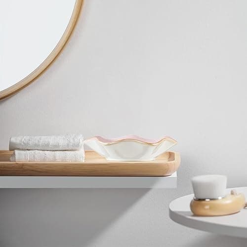 Binoster Keramik Schmuckschale,zimmer deko aesthetic room decor,Schlüsselablage,kleiner Ringhalter,Schmuckteller,Schmucktablett,Auffangschale,dekoration aesthetic,Nachttisch-Dekoration (BigWhite) thumbnail 7