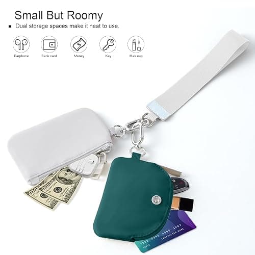 Babysun Mini Zip Around Dual Pouch Wristlet With 2 Straps Wristlet Keychain Wallet for Women Coin Purse Small Cute for Teen Girl thumbnail 6