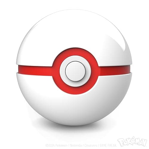 The Wand Company Pokémon Trainer Mini Poké Ball Range of Authentic Replicas - Realistic, Electronic, Die-Cast Poké Ball with Display Stand Light Features (Mini Premier Ball) thumbnail 3