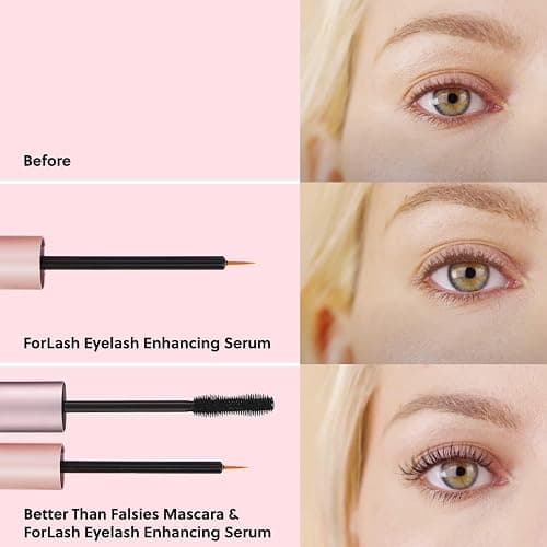 ForChics 24/7 Lash System - Growth Serum + Nourishing Mascara Bundle - Hormone-Free Day & Night Treatment for Longer, Thicker Lashes in 2 Weeks - Natural, Vegan [Duo] thumbnail 2