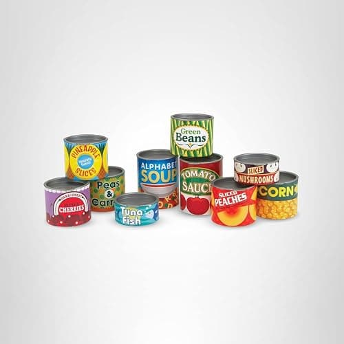 Melissa & Doug Let's Play House, 10 Grocery Cans with Removable Lids, Toy Food & Play Kitchen Accessories, Preschool Learning Toys for Girls & Boys 3+ thumbnail 9