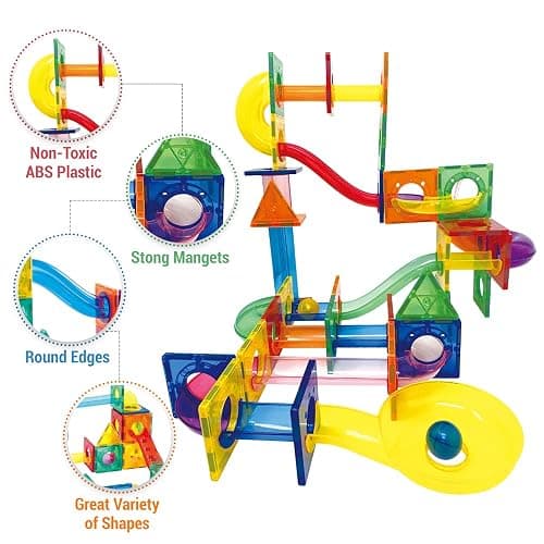 Desire Deluxe Marble Run Ball Magnetic Building Blocks Kids Montessori Toys – Construction Tiles for Boys & Girls 3–8-Year-Old – Great Birthday thumbnail 3