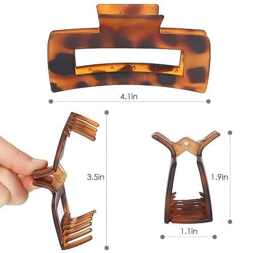Luraseea 15 Pack Hair Claw Clips Big Hair Clips 4.1 Inch Rectangular Claw Clips for Women and Girls Non-slip Banana Jaw Clips thumbnail 3