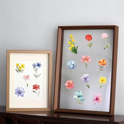 WANGHENG 600Pcs Natural Flower Stickers,Self-Adhesive PVC Vintage Flower Stickers for Scrapbook,Laptop,Journal,DIY Project thumbnail 2