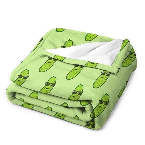 Pickle Blanket for Girls - 60x80 Inches Twin Size - Soft Fuzzy Plush Throws Gift - Green Funny Throw Blanket for Bed, Couch, Living Room thumbnail 9