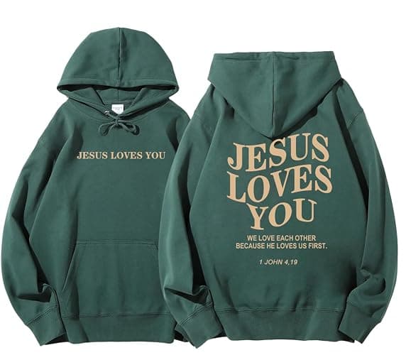 RIZUNTO Jesus Loves You Christian hoodies Religious Sayings hoodie Graphic Sweater Man Women Bible Pullover Y2K Sweatshirt - Image 1