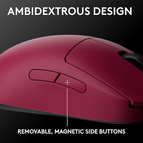 Logitech G PRO 2 Lightspeed Wireless Gaming Mouse, Right- or Left-Handed Mouse with up to 4 Customizable and Switchable Magnetic Side Buttons, 44K DPI Sensor, USB-C Charging, for PC/Mac - Magenta thumbnail 2