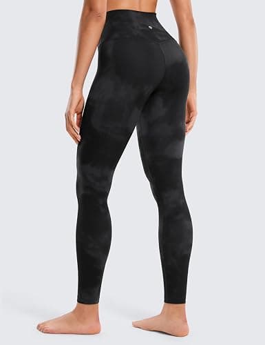 CRZ YOGA Butterluxe High Waisted Lounge Leggings 28'' - Workout Yoga Pants for Women Buttery Soft - Small - Black Tie Dye Flowers thumbnail 2