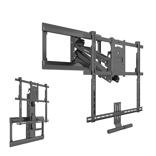 Mount-It! Fireplace Mantel TV Wall Mount, Above Fireplace Pull Down Mantle Mount - Image 1