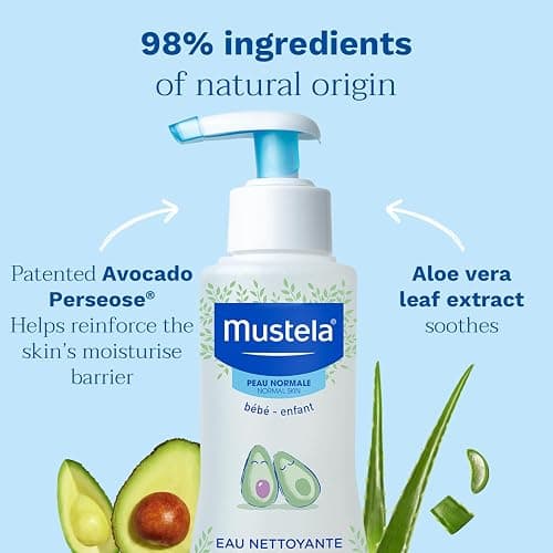 Mustela - No rinse soothing cleansing water - Cleansing Water With 99% Organic Ingredients As Avocado and Schisandra - No Fragrance Added For Newborns and Babies With Very Sensitive Skin - 300 ML thumbnail 2