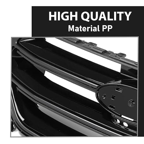 LQI Front Bumper Upper Grille Grill w/Camera Hole Compatible with Ford Edge 2015 2016 2017 2018 FT4Z8200DA, FO1200562C Glossy Black thumbnail 3
