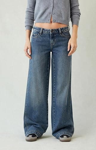 PacSun Women's Casey Low Rise Baggy Jeans Dark Indigo Tint thumbnail 3