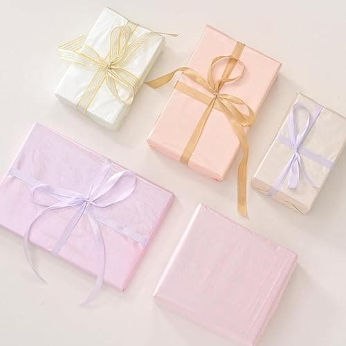 UNIQOOO 100 Sheets Pearl Colorful Gift Tissue Paper Bulk, 5 Colors Pastel Gift Wrapping Paper for Easter Gift Bags Box DIY Craft, Wedding Birthday Party Favor Decor, Shredded Filler, Pinata, 20X14in thumbnail 8