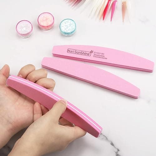 35 Count 100/180 Grit Nail Files and Buffers Kit, Reusable Sanding Buffing Blocks Sponge File Double Sides Emery Boards thumbnail 6
