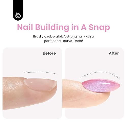 Beetles Builder Gel for Nails,Pearl Shimmer 6 Colors Builder Gel Set for Building Apex & Nail Extension Uv Led White Pink Purple Mermaid Drawing Strengthener for Thin Nails Beauty Gift Sets for Women thumbnail 5