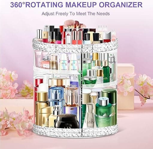 TiKenSo 360 Rotating Makeup Organizer, Cosmetics Organizer Makeup Spinning Organizer Clear 6 Adjustable Layers Large Capacity Acrylic Skincare Organizers for Bathroom or Bedroom Dresser thumbnail 6