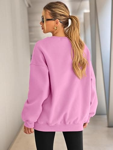 EFAN Womens Oversized Sweatshirts Hoodies Fleece Crewneck Sweaters Casual Tops Comfy Fall Fashion Outfits Winter Clothes 2025 thumbnail 4