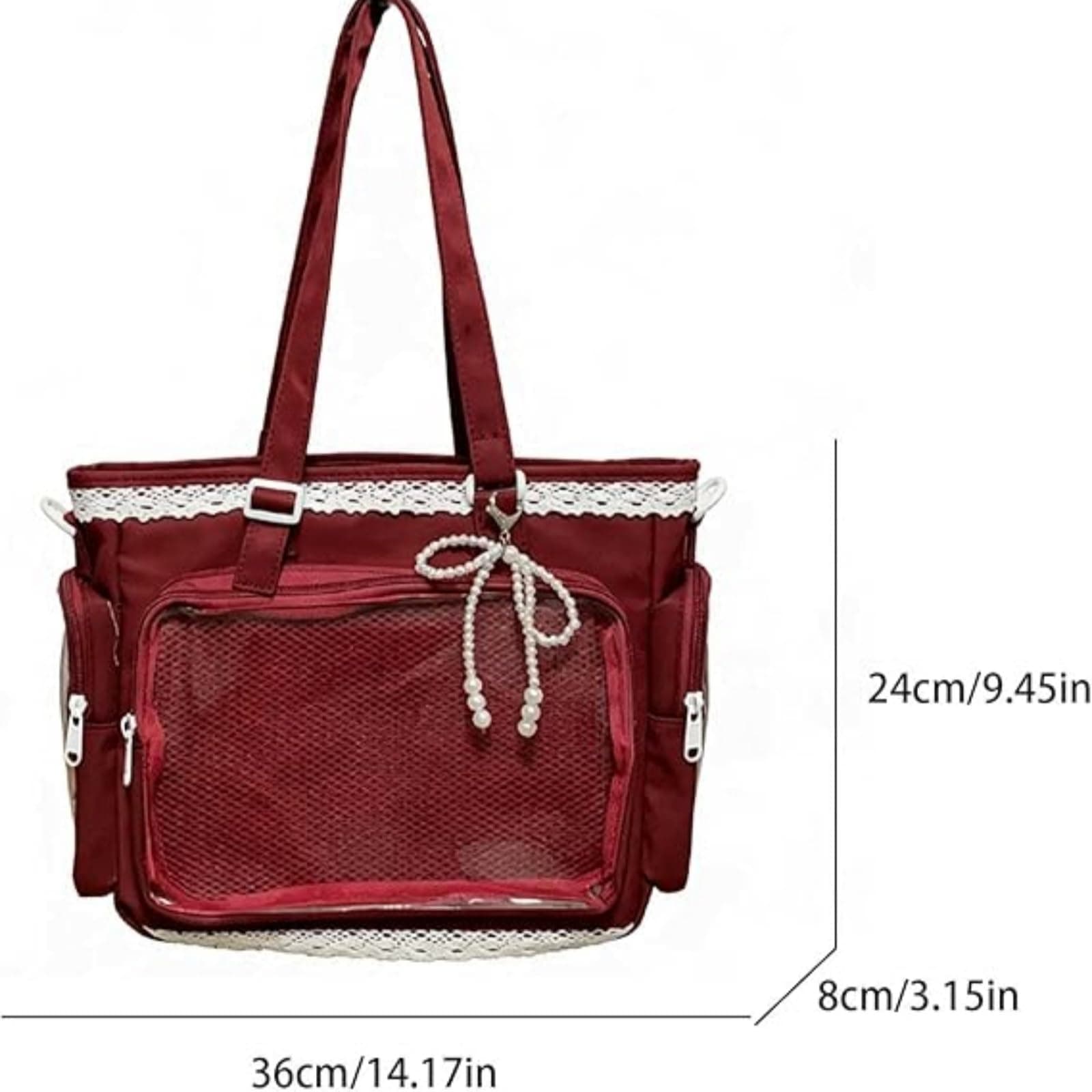 Ita Bag Crossbody Tote Bags, Japanese Kawaii Pin Display With Insert, Ladies Y2K Shoulder Bag Handbag thumbnail 3
