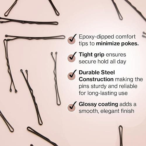 Kitsch Bobby Pins - Ideal for Dark, Thick & Thin Hair, Black 45 pcs | 1.87 Inches – Hair Styling Accessories for Kids, Girls and Women – Stylish and Secure Hair Pin thumbnail 3