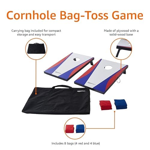 Amazon Basics Cornhole Set, Blue/Red thumbnail 4