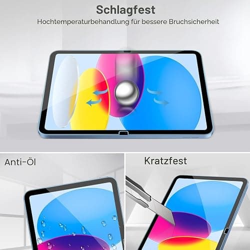 ProCase 2 Stück Schutzfolie für iPad 11 (A16) 11 Zoll/iPad 10. Generation 10,9 Zoll, 9H Gehärtetes Glas für iPad (A16) 11. Gen 2025 / iPad 10. Gen 2022 Screen Protector Folie Schutzglas -Klar thumbnail 5