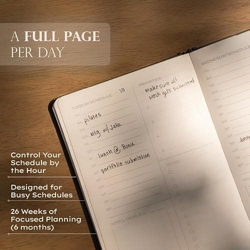 Anecdote Daily Planner w 2026-2027 Calendar, Start Anytime 26 Weeks Undated | 1 Page per Day | 8.5" x 5.2" | Hardcover To-Do List Organizer, Plan Your Success, Achieve Productivity Goals thumbnail 4
