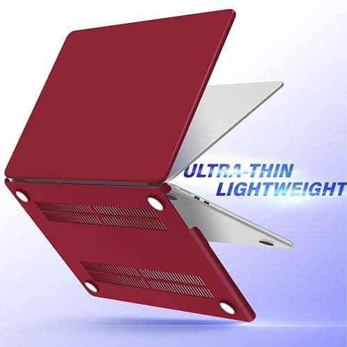 IBENZER Compatible with 2025 2024 2023 2022 MacBook Air 13 inch Case M4 A3240 M3 A3113 M2 A2681, Hardshell Case & KeyboardCover & ScreenFilm for Mac Air 13.6, Wine Red, KK-WR+2 thumbnail 8