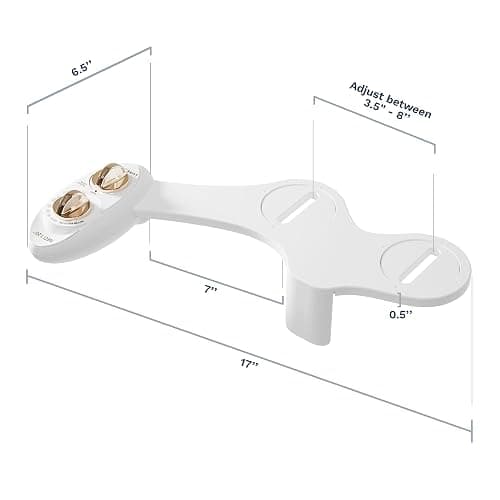 LUXE Bidet NEO 320 - Warm Water, Dual Nozzle, Self-Cleaning, Non-Electric Bidet Attachment for Toilet Seat, Adjustable Water Pressure, Rear & Feminine Wash (Gold) thumbnail 2