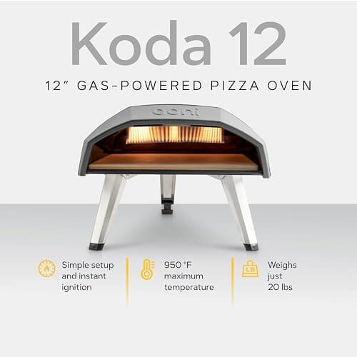 Ooni Koda 12 Gas Pizza Oven & Peel Bundle – 28mbar Propane Outdoor Portable Oven For Stonebaked 12 Inch Pizzas in 60 Seconds, Includes 12" Pizza Peel and Gas Hose & Regulator thumbnail 4