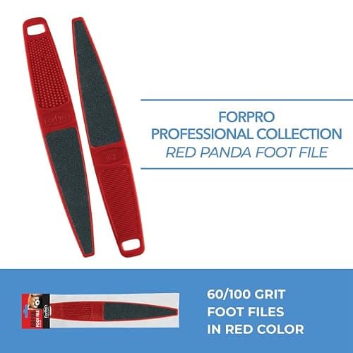 ForPro Professional Collection Red Panda Foot File, 60/100 Grit, Double-Sided Pedicure File for Feet and Heels, 10.5” L thumbnail 3