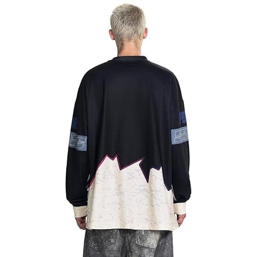 Arnodefrance Unisex Vintage Graphic Printing Long Sleeve Shirt Oversized Tee Shirt Cotton Long Sleeve Shirts thumbnail 5