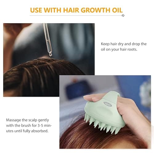 Sndyi Scalp Massager Shampoo Brush, Scalp Scrubber with Soft Silicone Bristles, Scalp Exfoliator for Dandruff Removal, Scalp Massager for Hair Growth, Wet Dry Hair Brush for Scalp Care, Green thumbnail 7