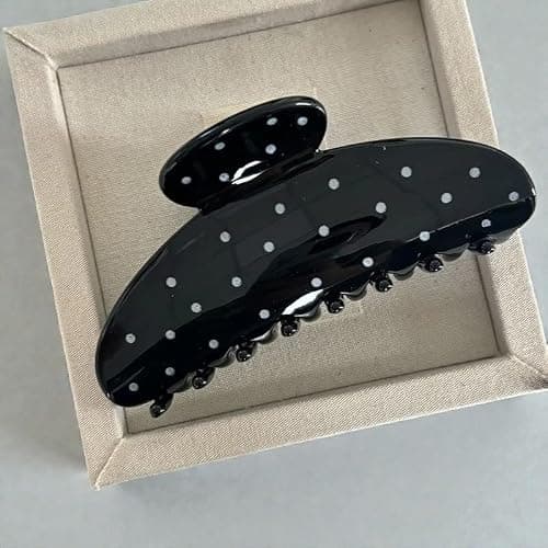KEMMINTVN Strong Hold Polka Dot Hair Claw Clips Set of 2 for Thick Hair, Non-Slip Daily Styling, Cute All-Season Hair Accessories thumbnail 2
