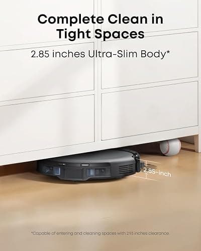 eufy C10 Robot Vacuum Self Emptying, 8 Weeks Hands Free, Advanced Smart Mapping with LiDAR Navigation, 2.85-Inch Slim Design, Powerful Suction, Edge Expansion Brush for Pet Hair thumbnail 5
