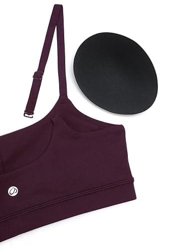 CRZ YOGA Butterluxe Adjustable Spaghetti Strap Sports Bras for Women - Scoop Neck Wireless Padded Yoga Workout Crop Top thumbnail 6