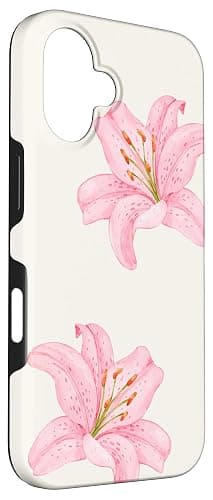 Preppy Cute Hibiscus Flower Pink Beige Floral Case for iPhone 16 thumbnail 3