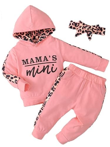 Yvowming Newborn Baby Girl Clothes Outfits Infant Hoodie Sweatshirt Pants Headband Toddler Girl Clothing Set - Image 1
