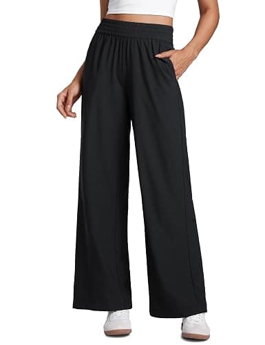 CRZ YOGA Lightweight Drapey Wide Leg Casual Pants for Women 30" - Flowy Travel Work Loose Fit Summer - Image 1