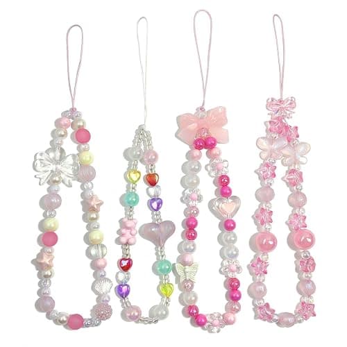 AGEN KGEN Phone Charms Cute Beaded Phone Lanyard Wrist Strap Aesthetic CellPhone Keychain Cute PhoneCharms for Women - Image 1
