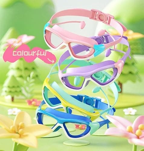 SIMAKRA Swimming Goggles Kids 4-16 years, Girls and Boys Swimming Goggles for Children Wide Vision, Anti Fog, No Leaking, UV Protection-with Case,Nose Clip Ear Plug - Goggles2lightpink thumbnail 7