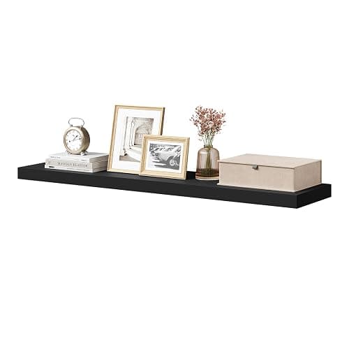 WOLTU Wandboard Wandregal CD DVD Regal Bücherregal Schweberegal Holz Board 110x22.9x3.8cm schwarz für Büro, Wohnzimmer, Schlafzimmer, Küche RG9316sz thumbnail 6