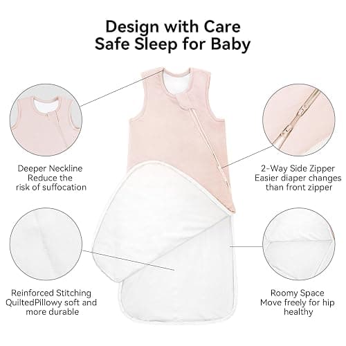 BubblePanda Rayon Made from Bamboo Sleep Sack 6-12 Months 1.0 Tog Soft Toddler Sleeping Sack for Babies 2-Way Zipper Baby Wearable Blanket thumbnail 4
