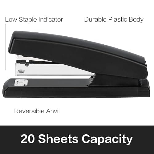 Deli Stapler, 25 Sheet Capacity, 1000 Staples & Staple Remover, Black thumbnail 4